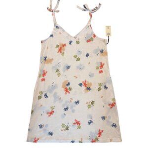 Laura Ashley White Lobster Crabs Sleeveless Nightgown Sand Pockets Size Large
